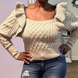 Beige long sleeve sweater
